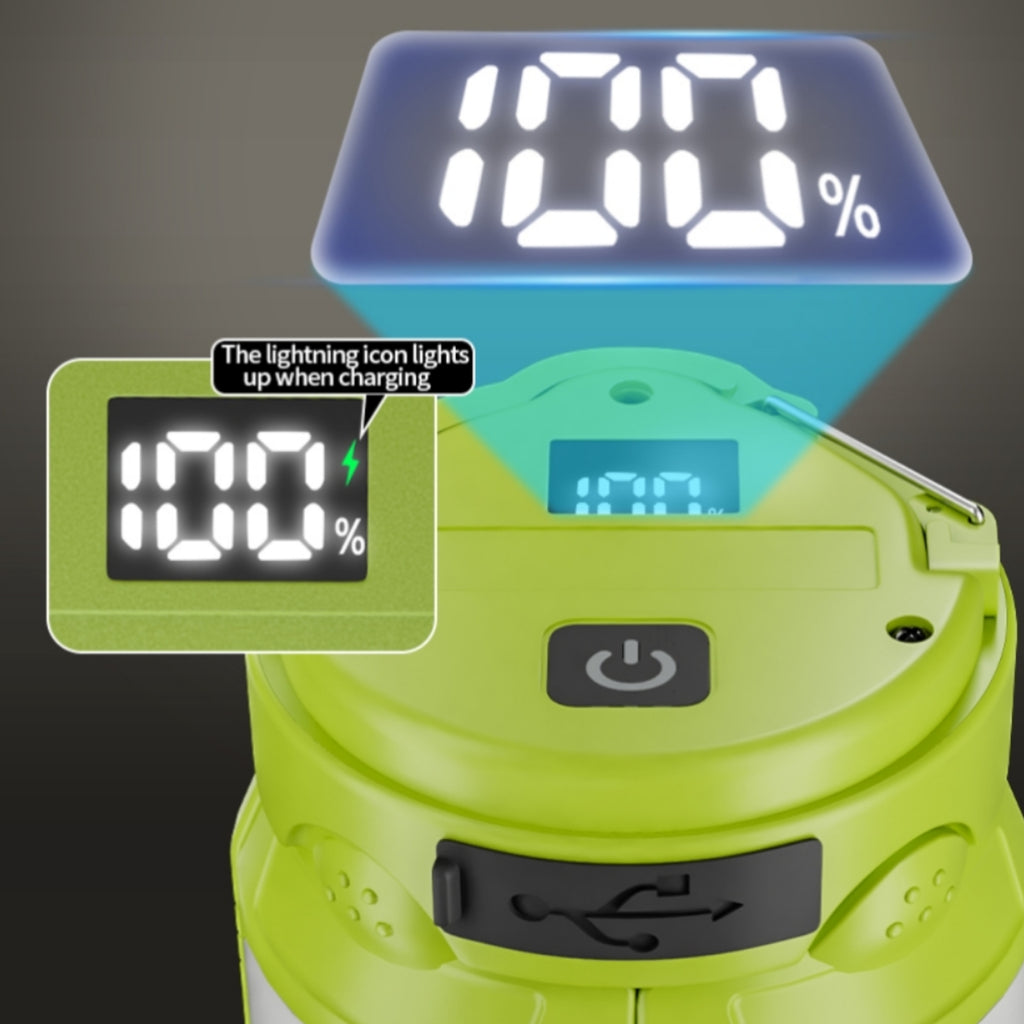 Foldable Camping Lantern 90° Waterproof Battery Display
