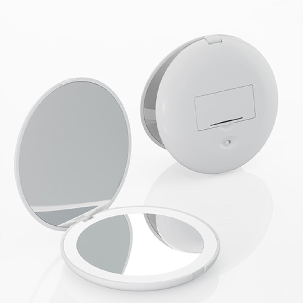Led Magnifying Compact Foldable Makeup Mirror
