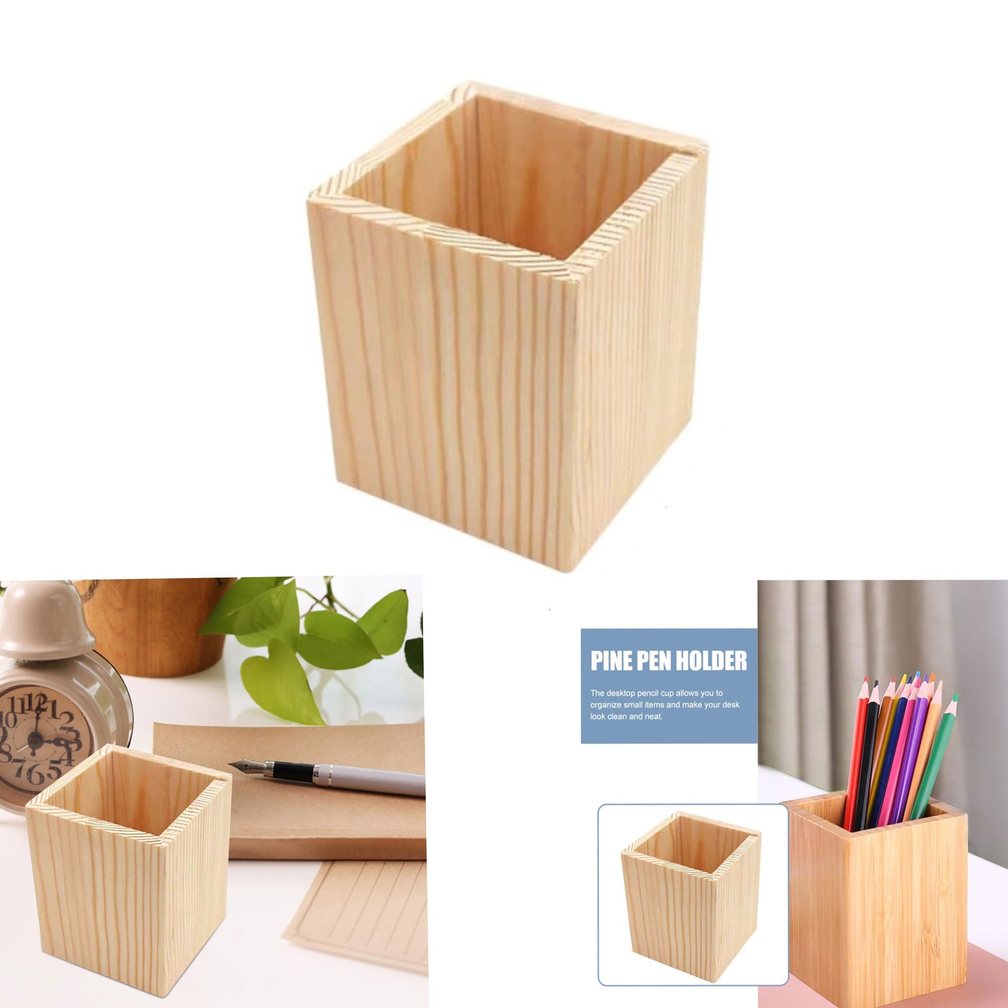 Wooden Pen Container