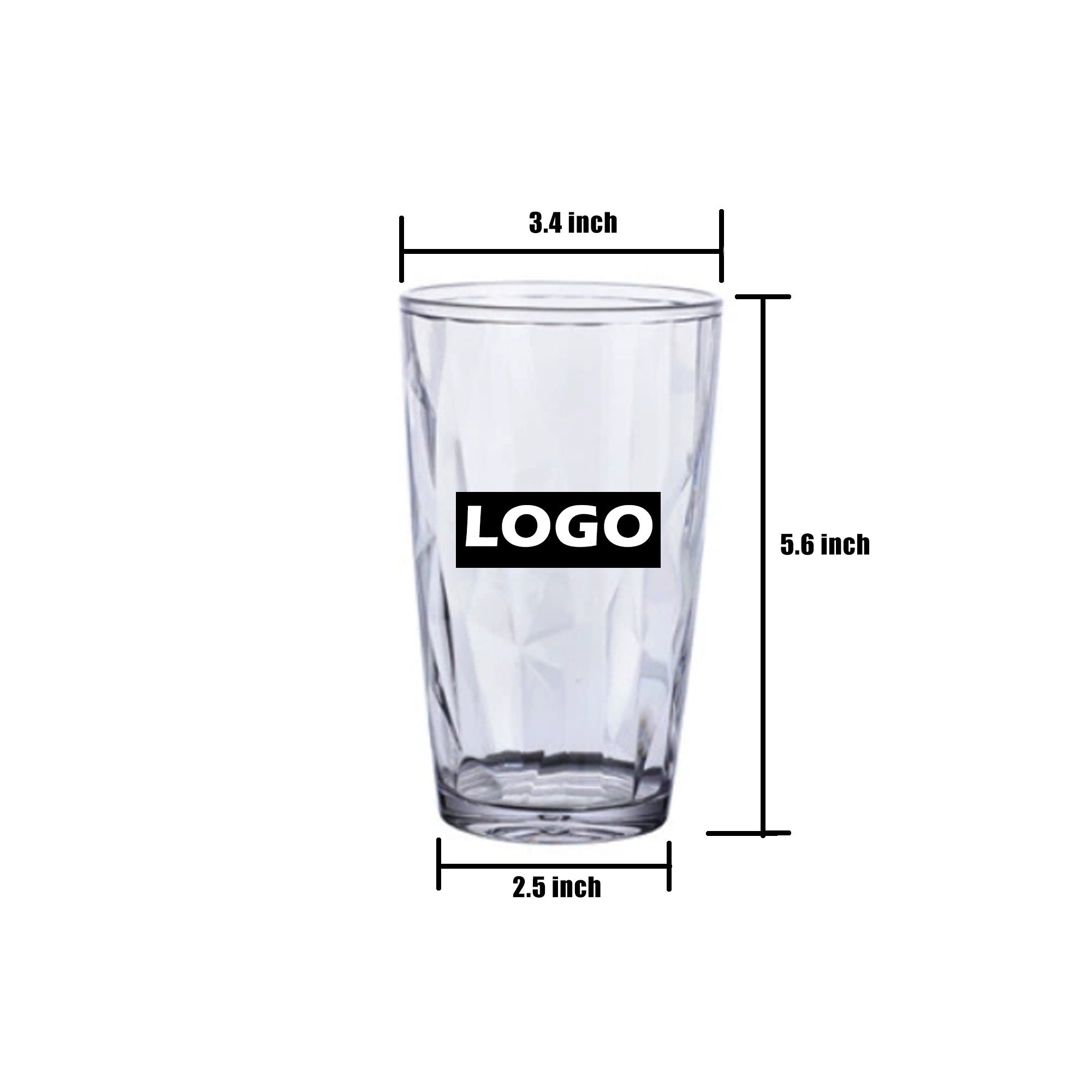 16 Oz Acrylic Glass
