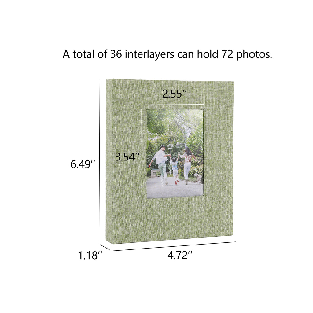 Fabric Linen Hardcover Photo Album 4x6 Inch Window Scrapbook