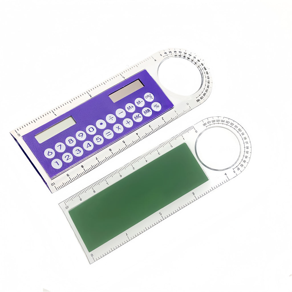 Solar-Powered Magnifying Glass Calculator Ruler