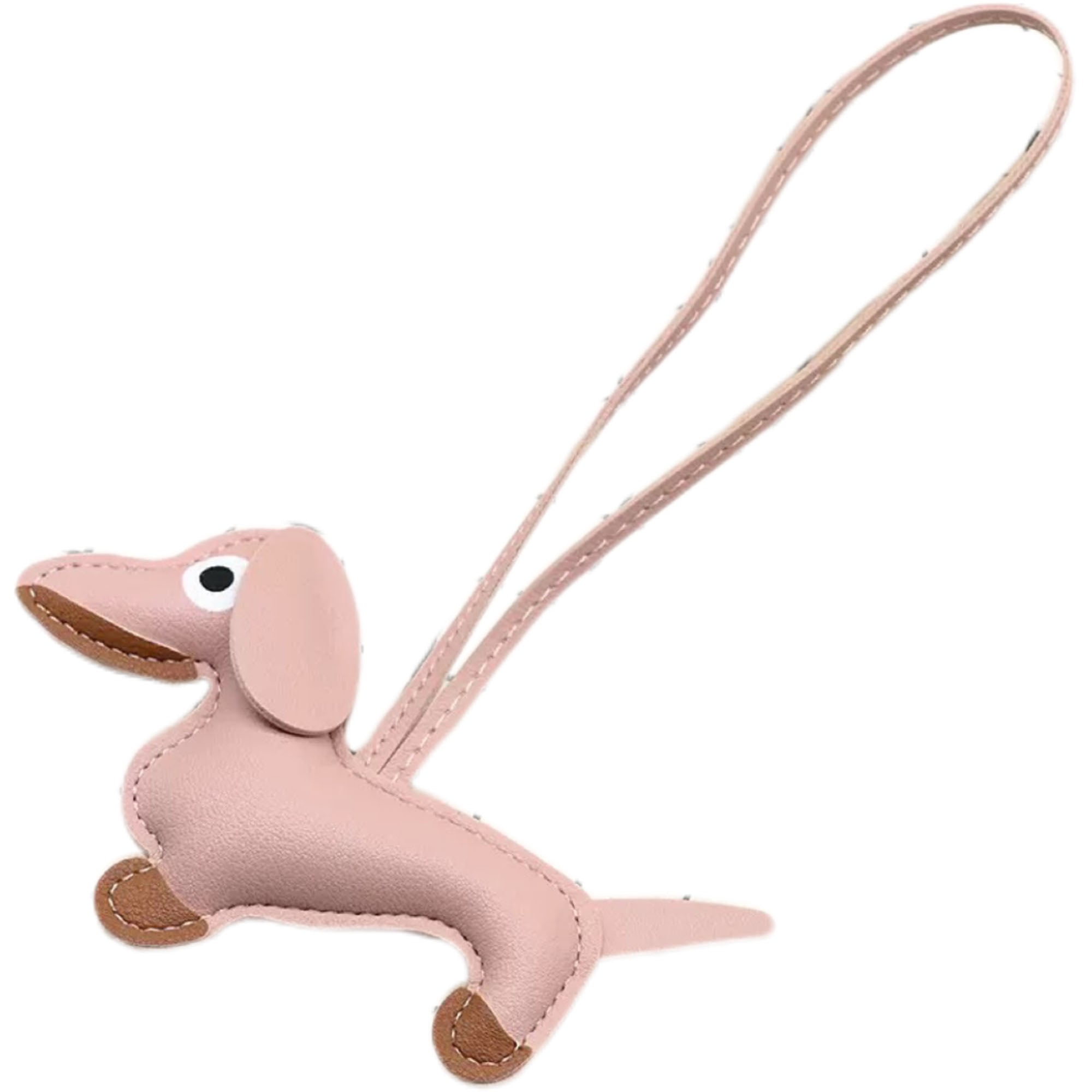 PU Leather Dachshund Keychain Bag Charm Car Ornament