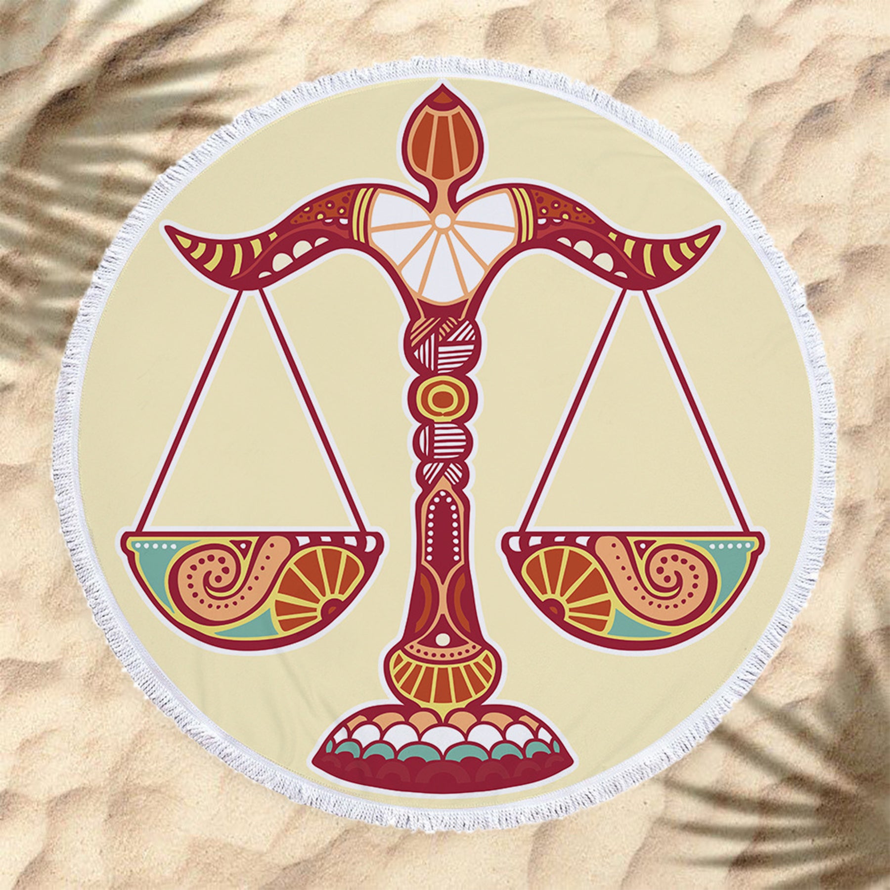 The Zodiac Printing Round Beach Towel With Tassels