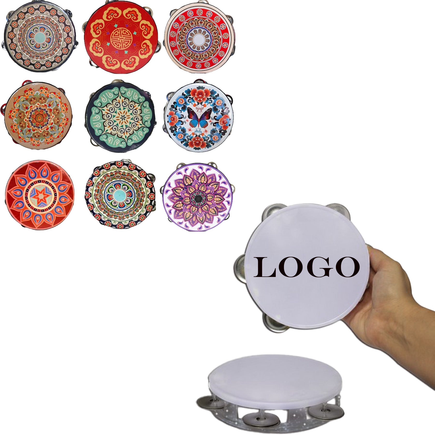 Tambourine Musical Instrument 6 inch 7 inch 8 inch