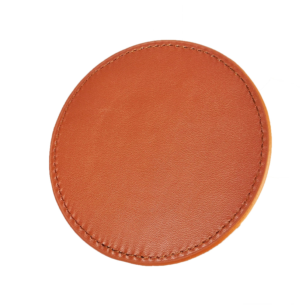 Simple Leather Round Cup Coaster And Heat Insulation Pad