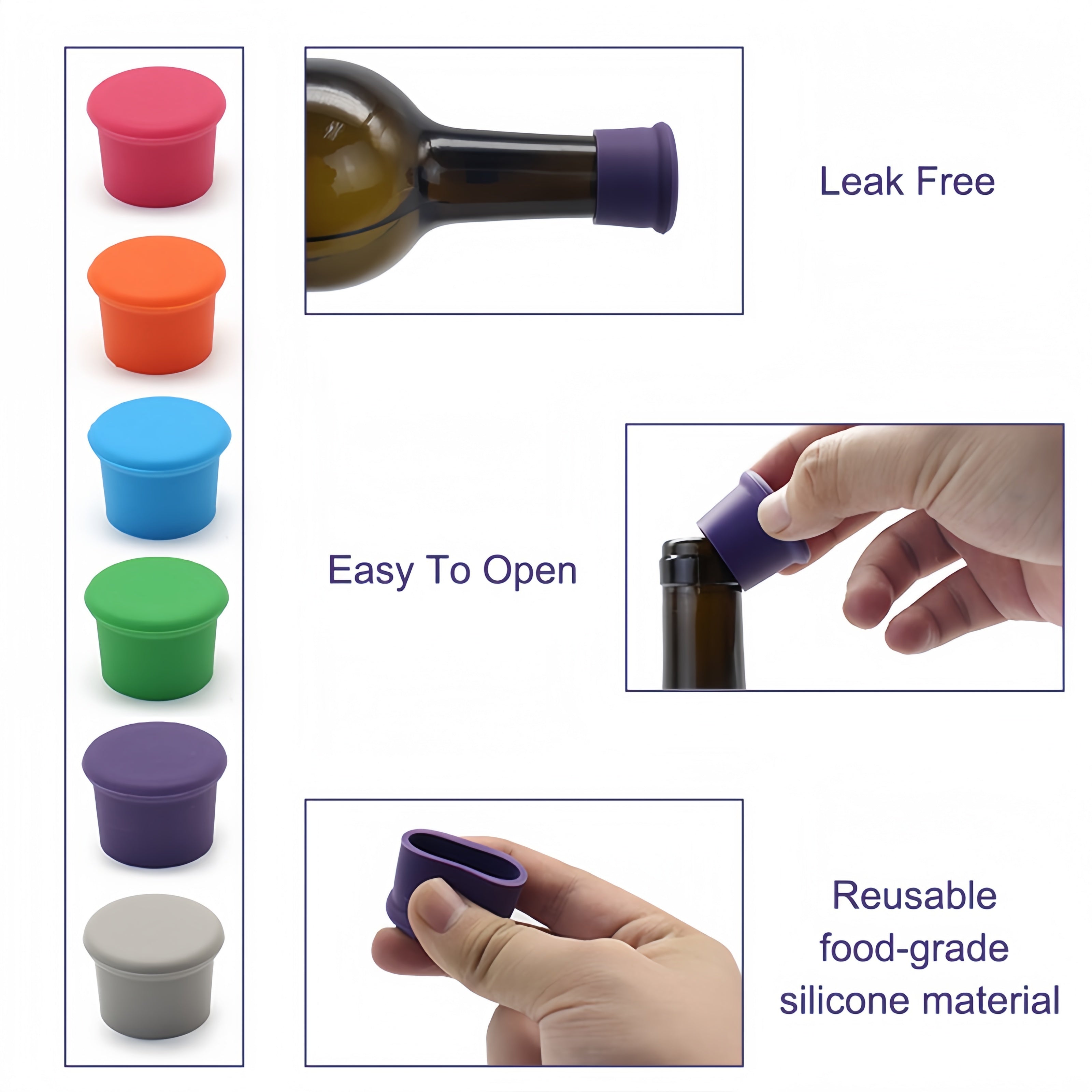100% Silicone Wine Bottle Stopper