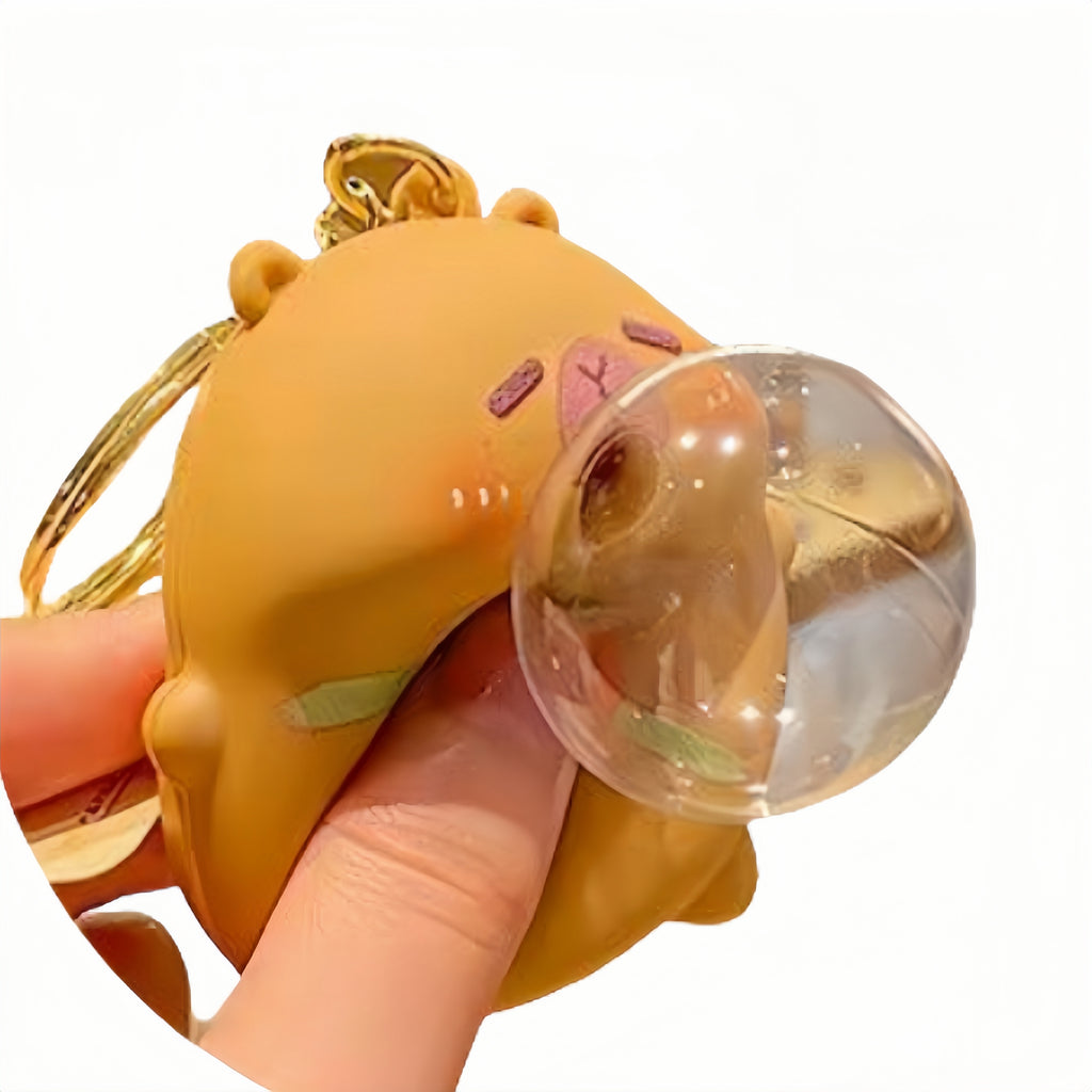 Little Bear Bubble Blowing Squishy Keychain