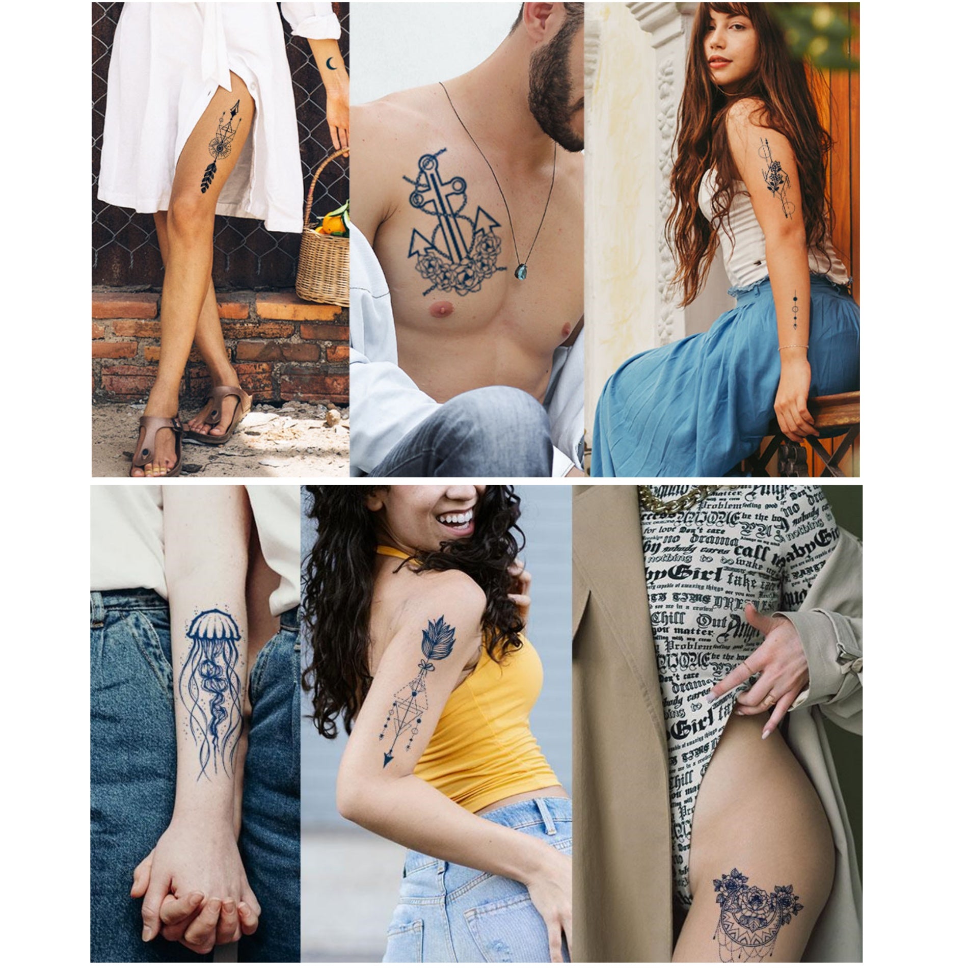 Semi-Permanent Herbal Waterproof Custom Tattoo Stickers