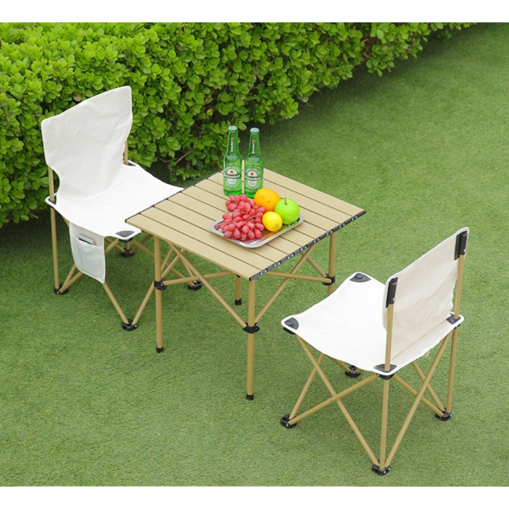 Roll Up Camping Table Lightweight Aluminum Picnic Stall