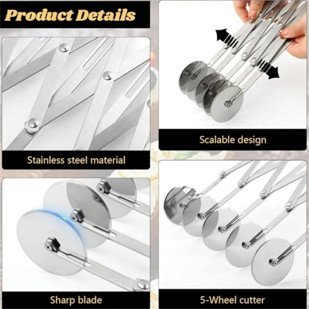 Stainless Steel 5-Wheel Pizza Cutter