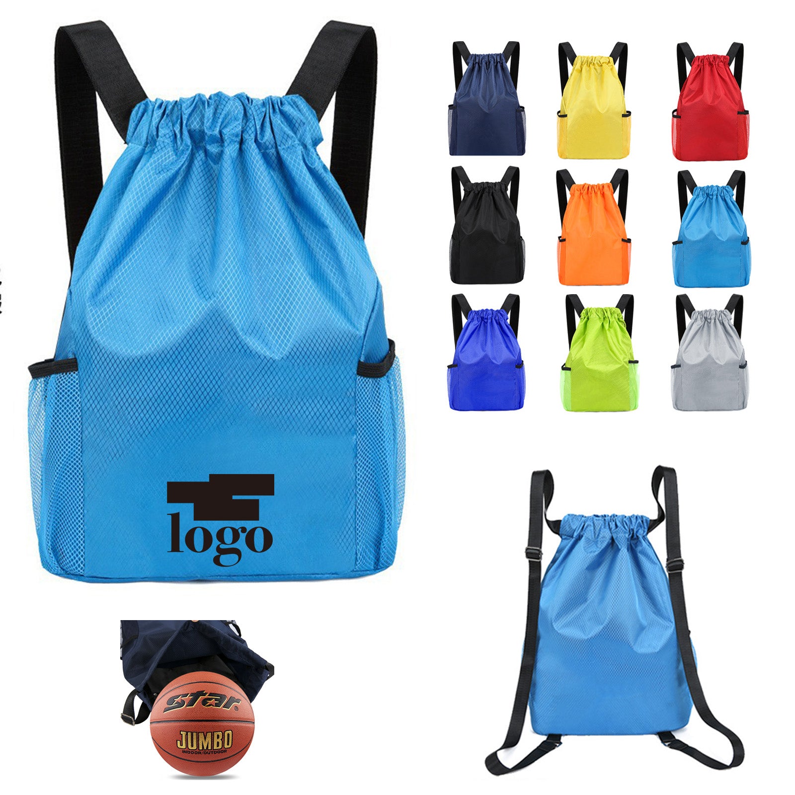 Durable Outdoor Drawstring Backpack Bag