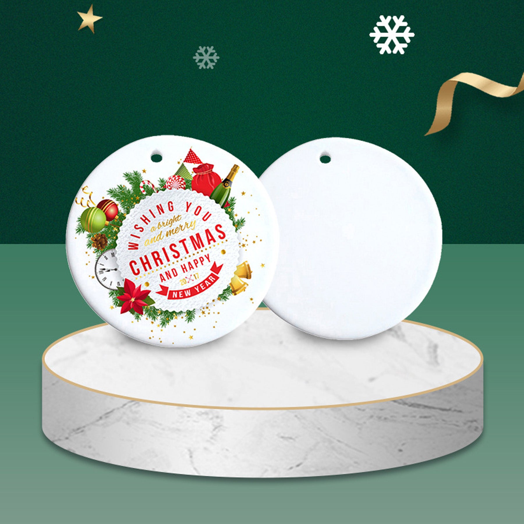 Ceramic Christmas Ornament Pendant