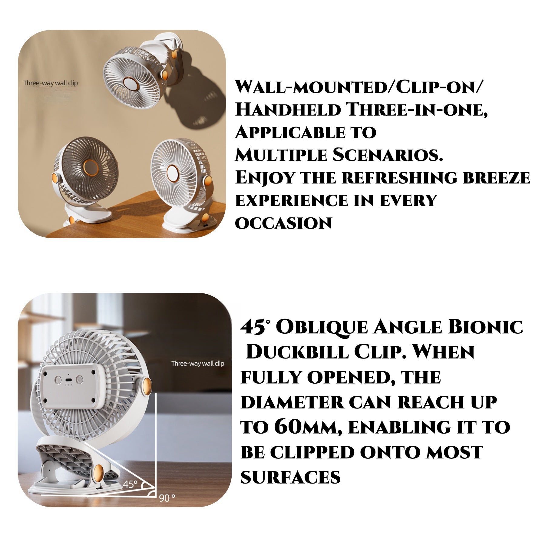 Silent Light Clip Fan
