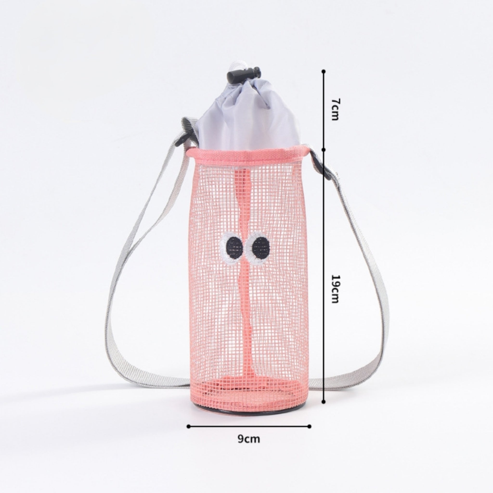 Drawstring Lock Bottle Carrier Adjustable Crossbody Mesh