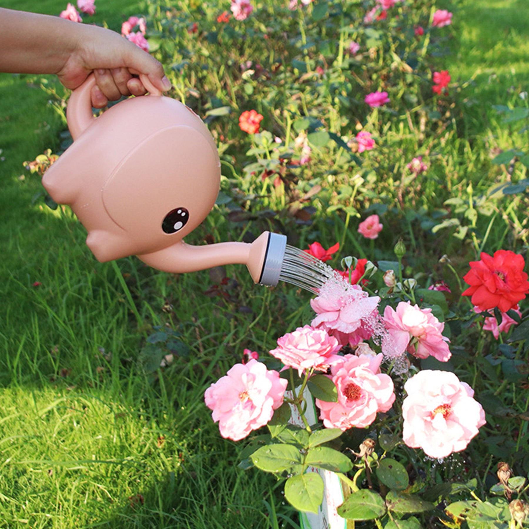 Plastic Elephant Garden Plant Watering Pot With Cover