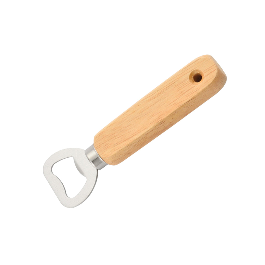 Wooden-Handle Stainless Steel Beer Opener