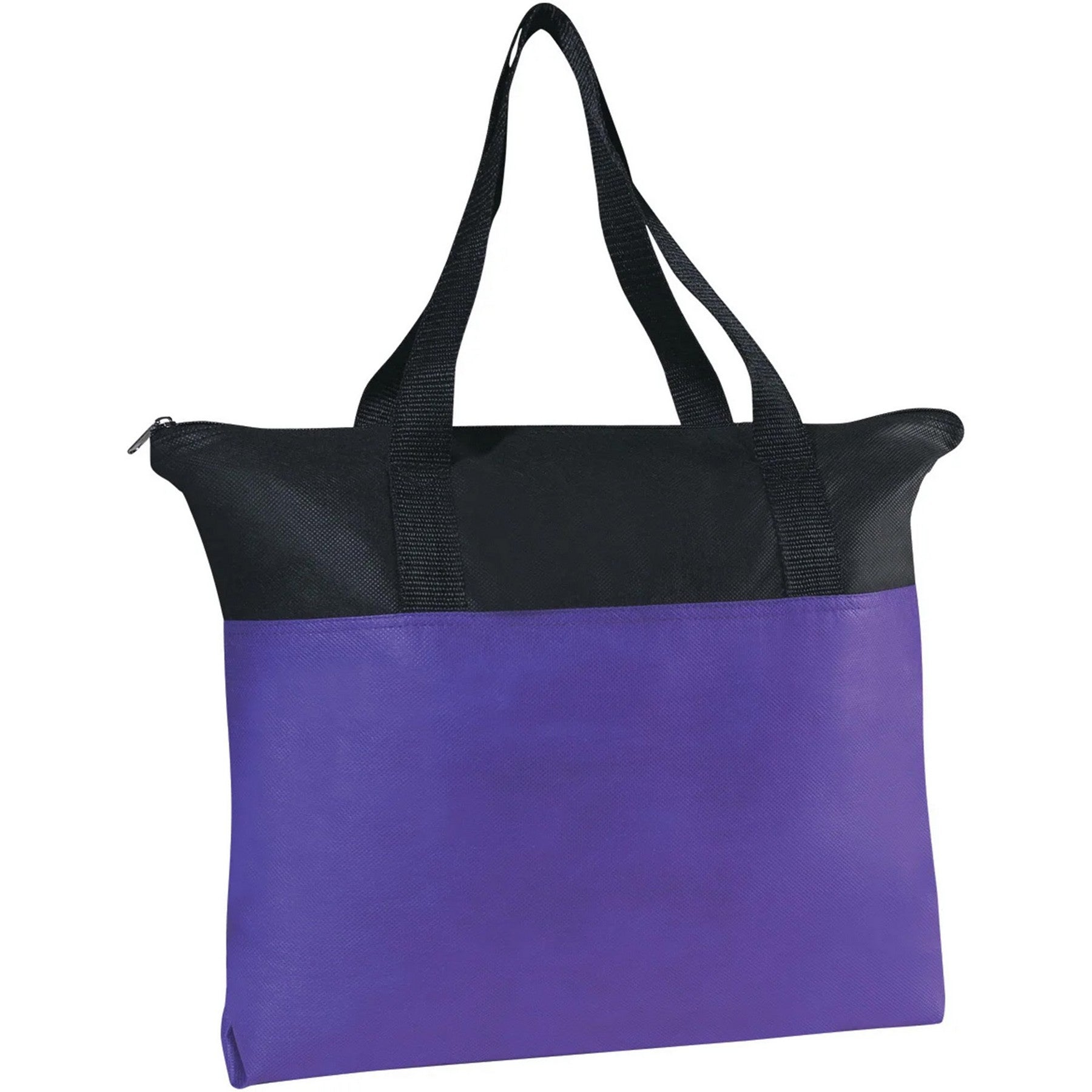 Custom Two-Tone Non-Woven Zippered Tote Bags