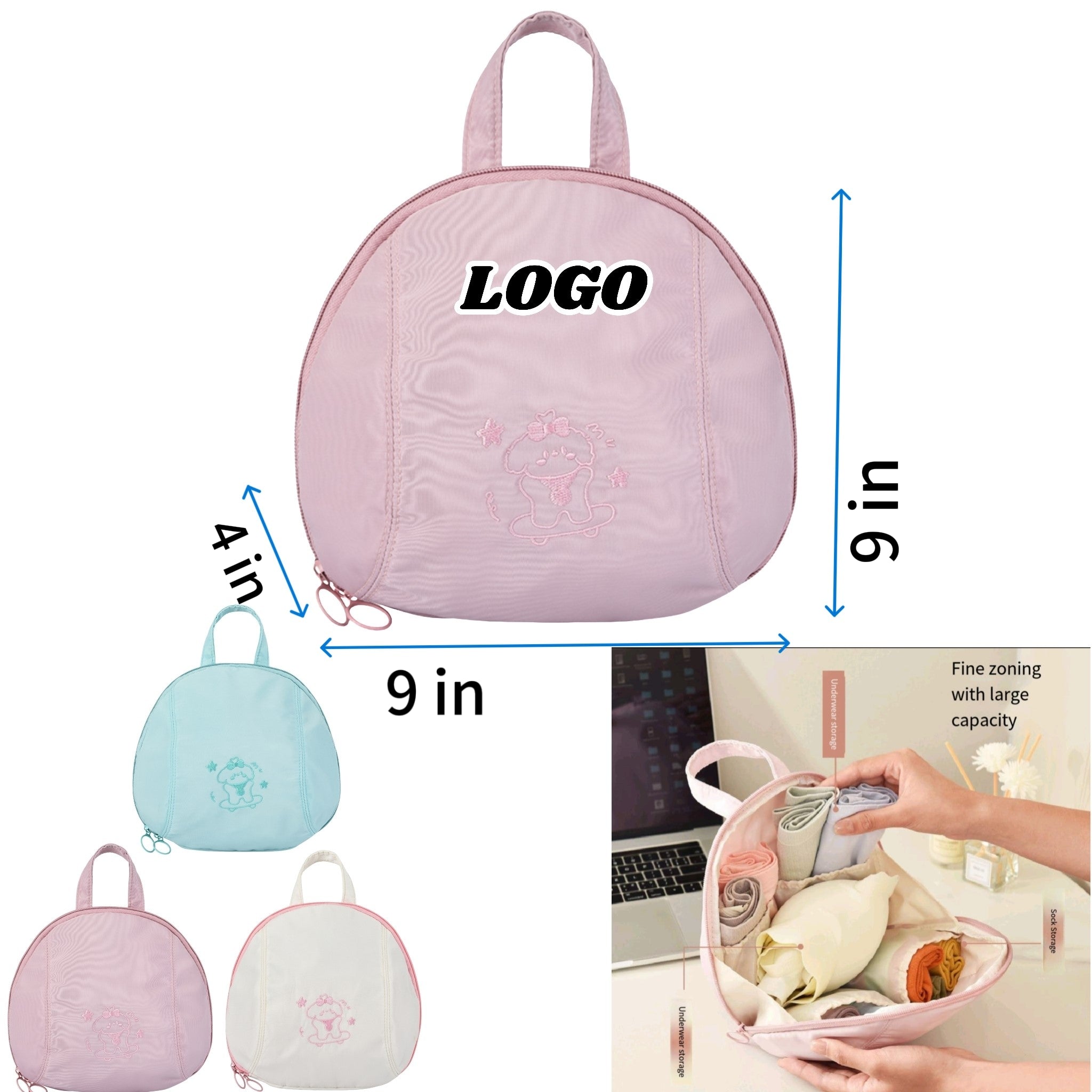 Dome Bra Organizer Travel Portable Divided Compartment