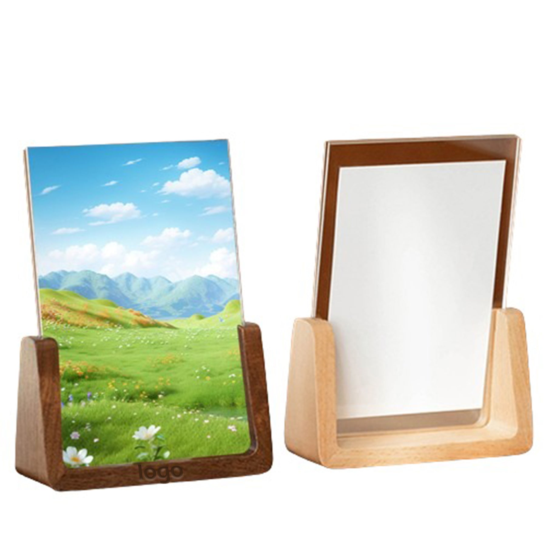 U-Shaped Walnut Photo Frame