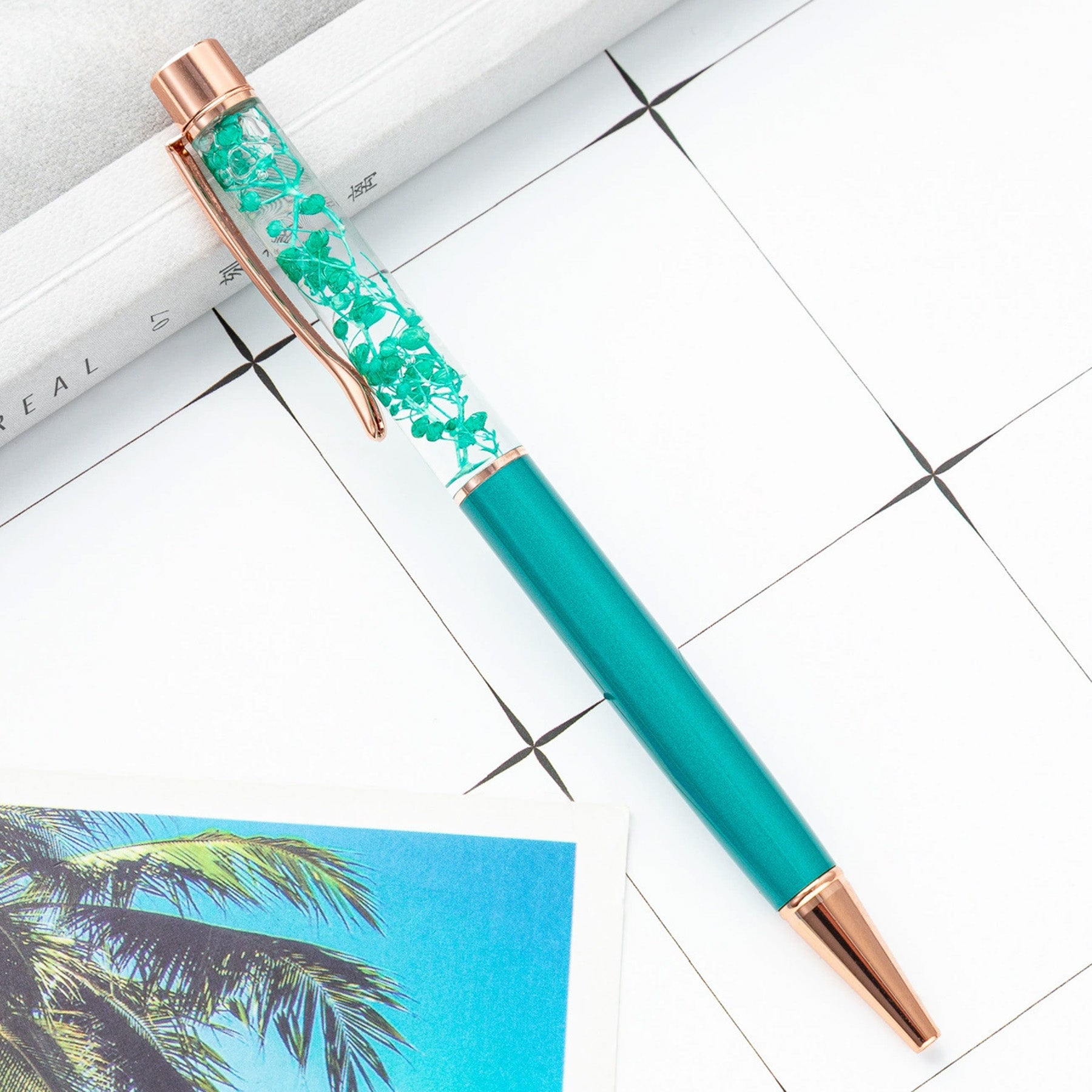 Fill The Oil With Dried Flower Ballpoint Pens