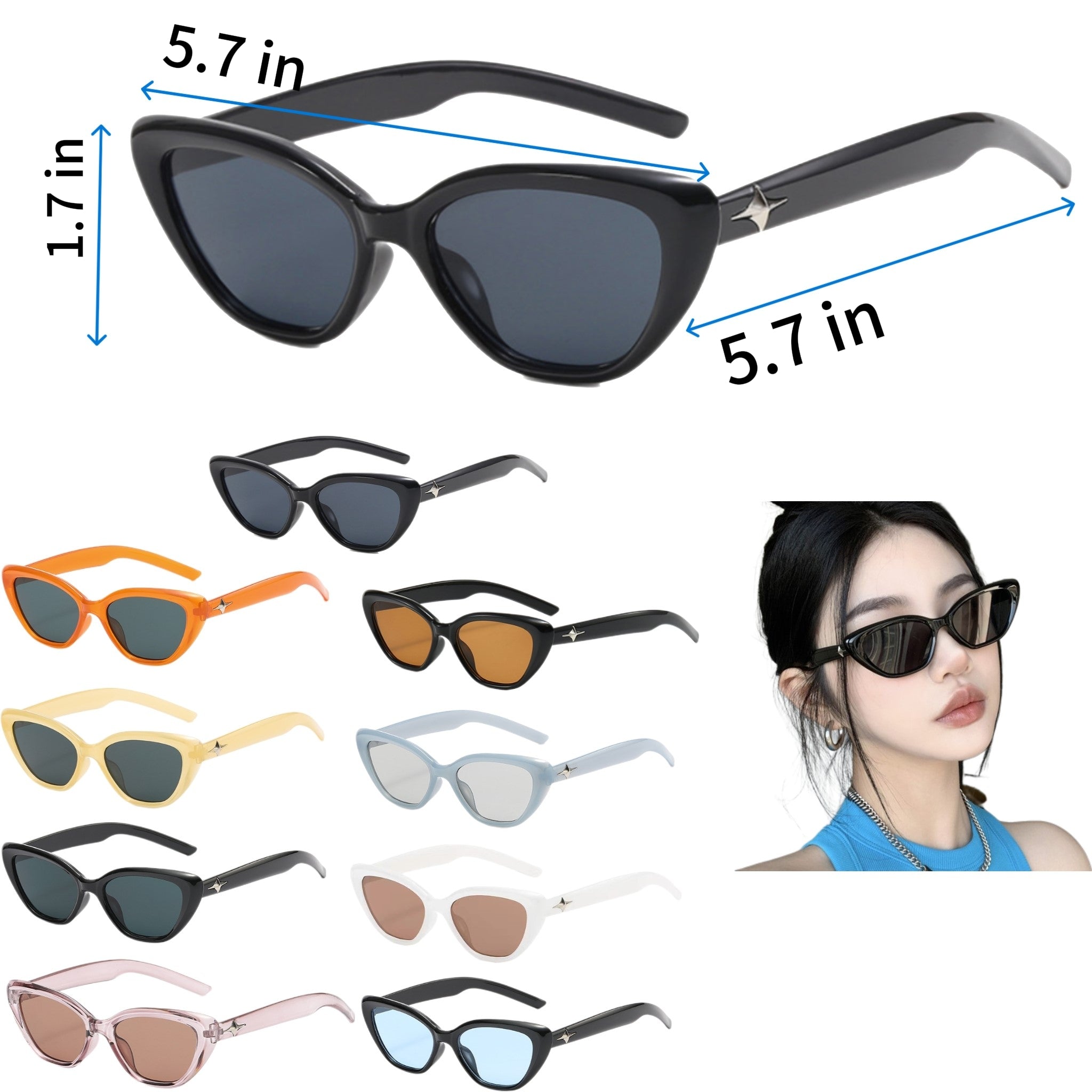 Triangle Cat Eye Sunglasses