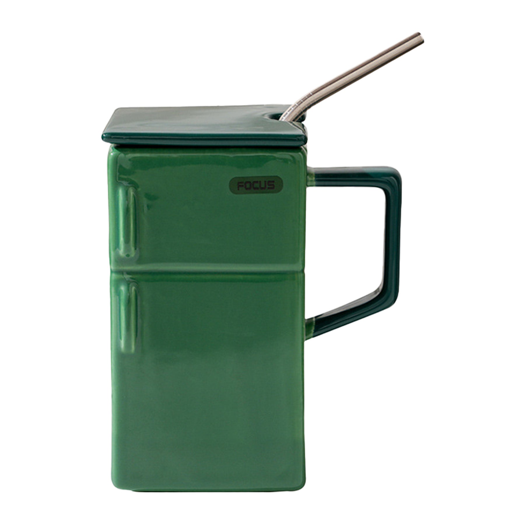 Ceramic Cup With Lid And Straw