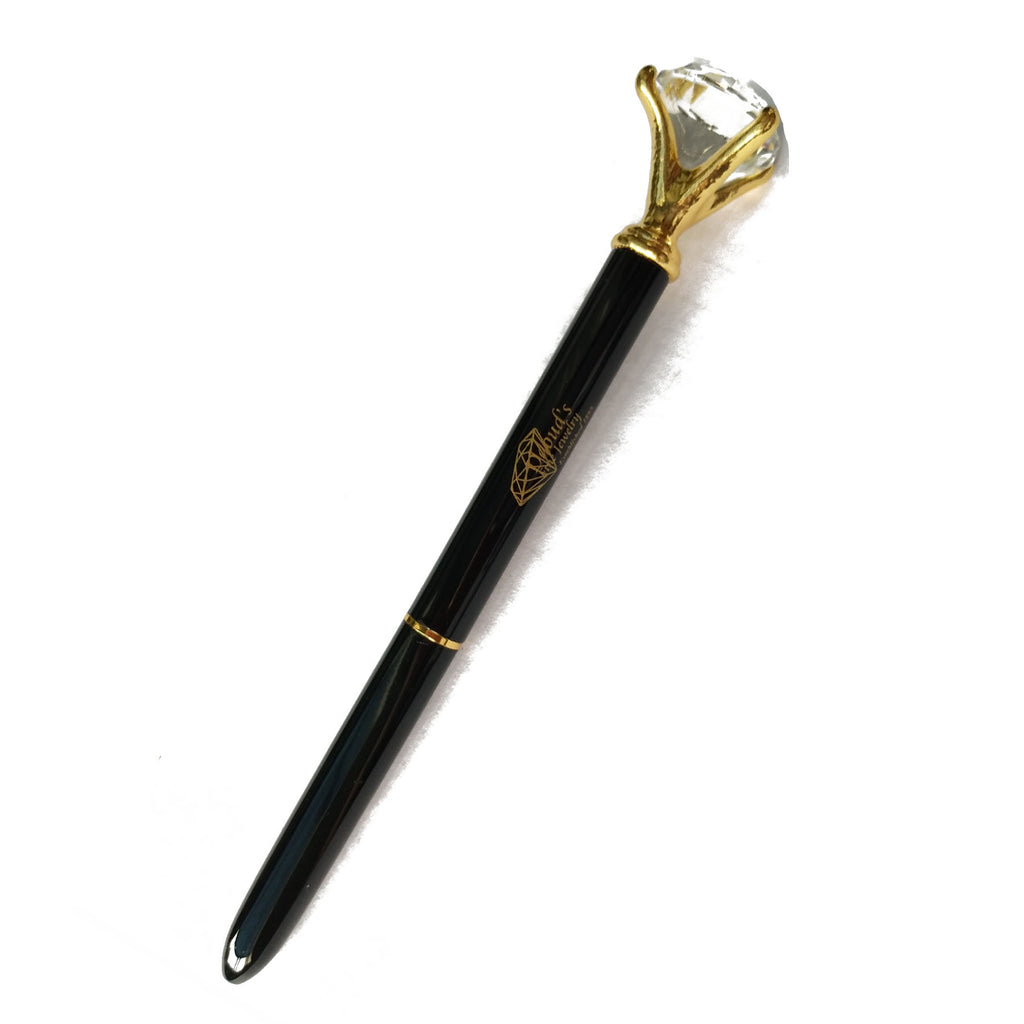 Retractable Large Diamond Metal Ballpoint Pen
