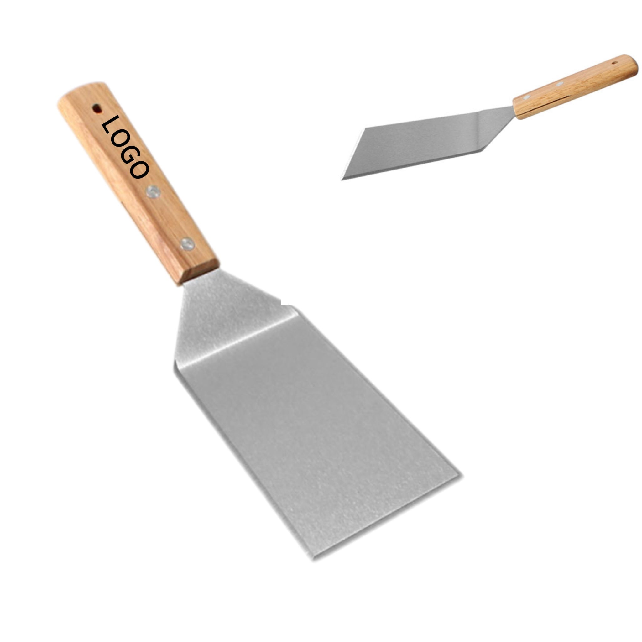 Tri-Edge Sharp Spatula with Oak Wood Handle
