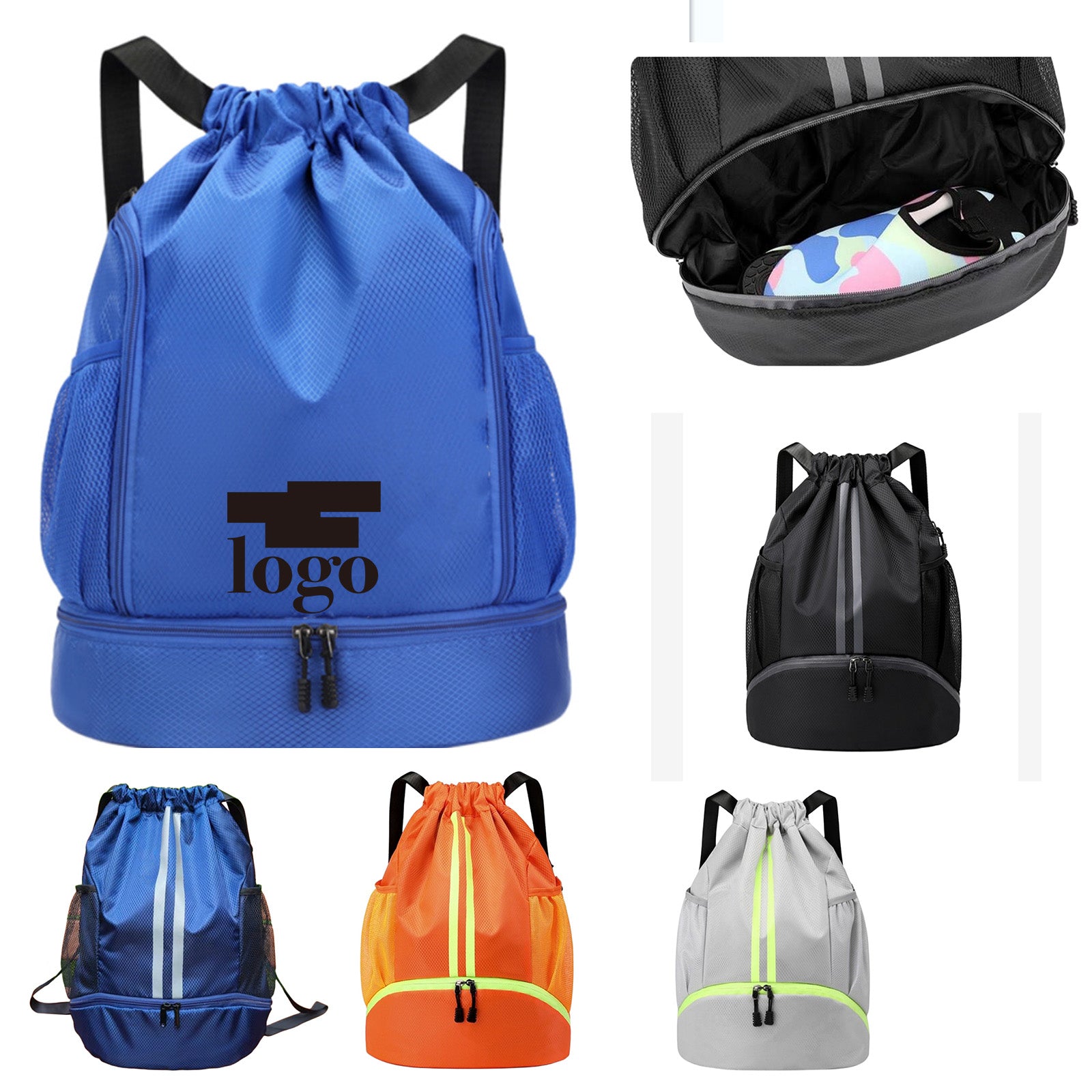 Basketball Drawstring Sports Backpack Bag