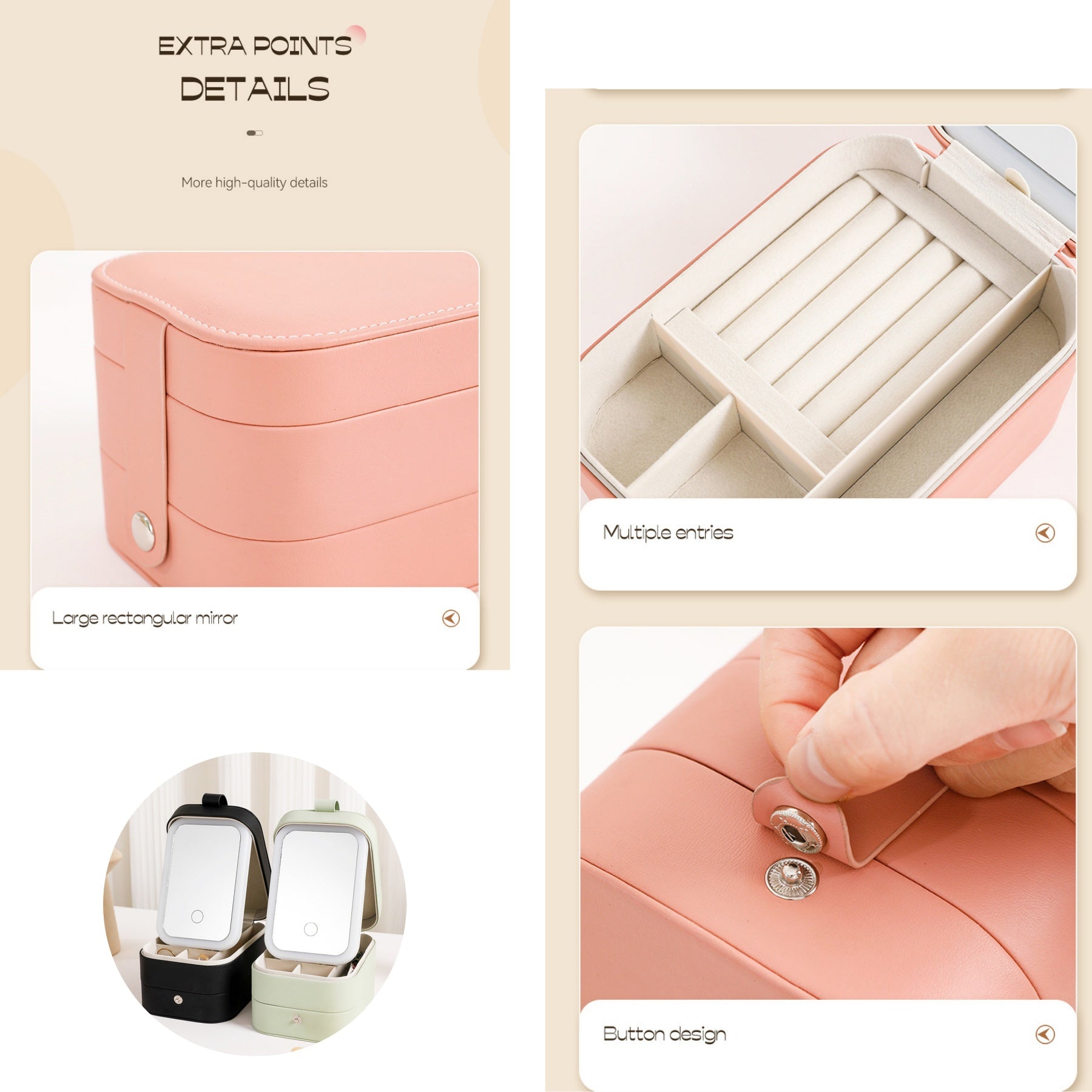 Three - Layer Portable Jewelry Box