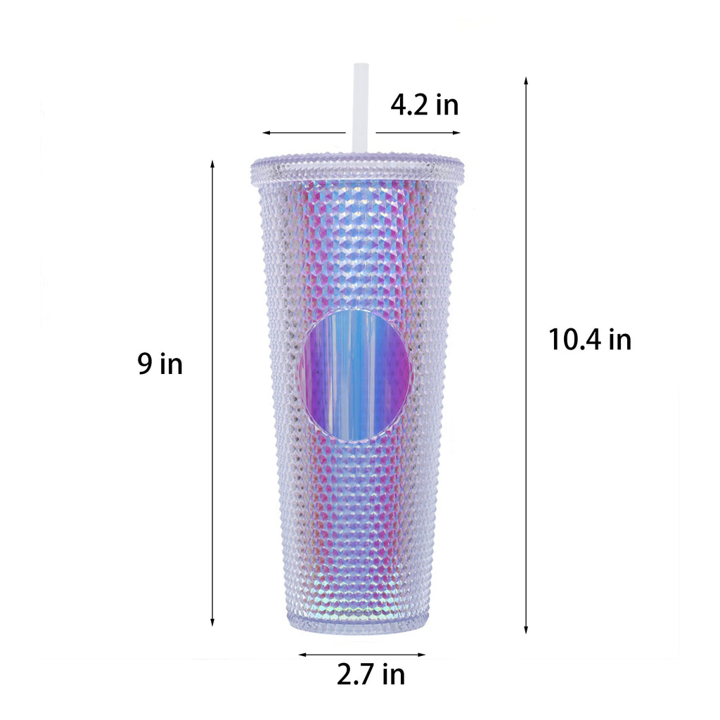 24 Oz Studded Tumbler With Lid And Straw
