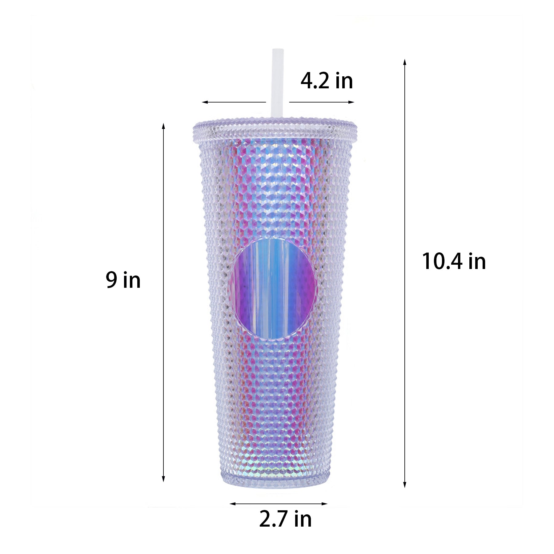 24 Oz Studded Tumbler With Lid And Straw