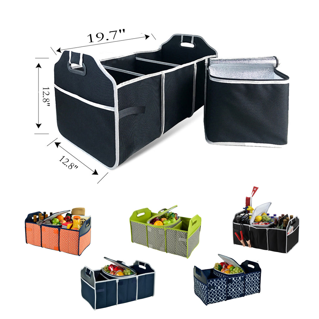Foldable Trunk Organizer With Cooler Bag