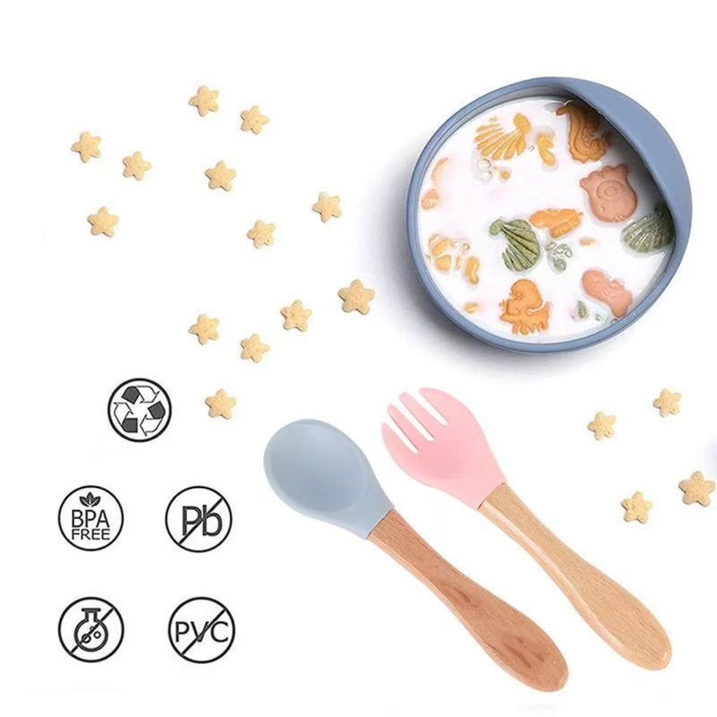 Children's Silicone Wooden Spoon