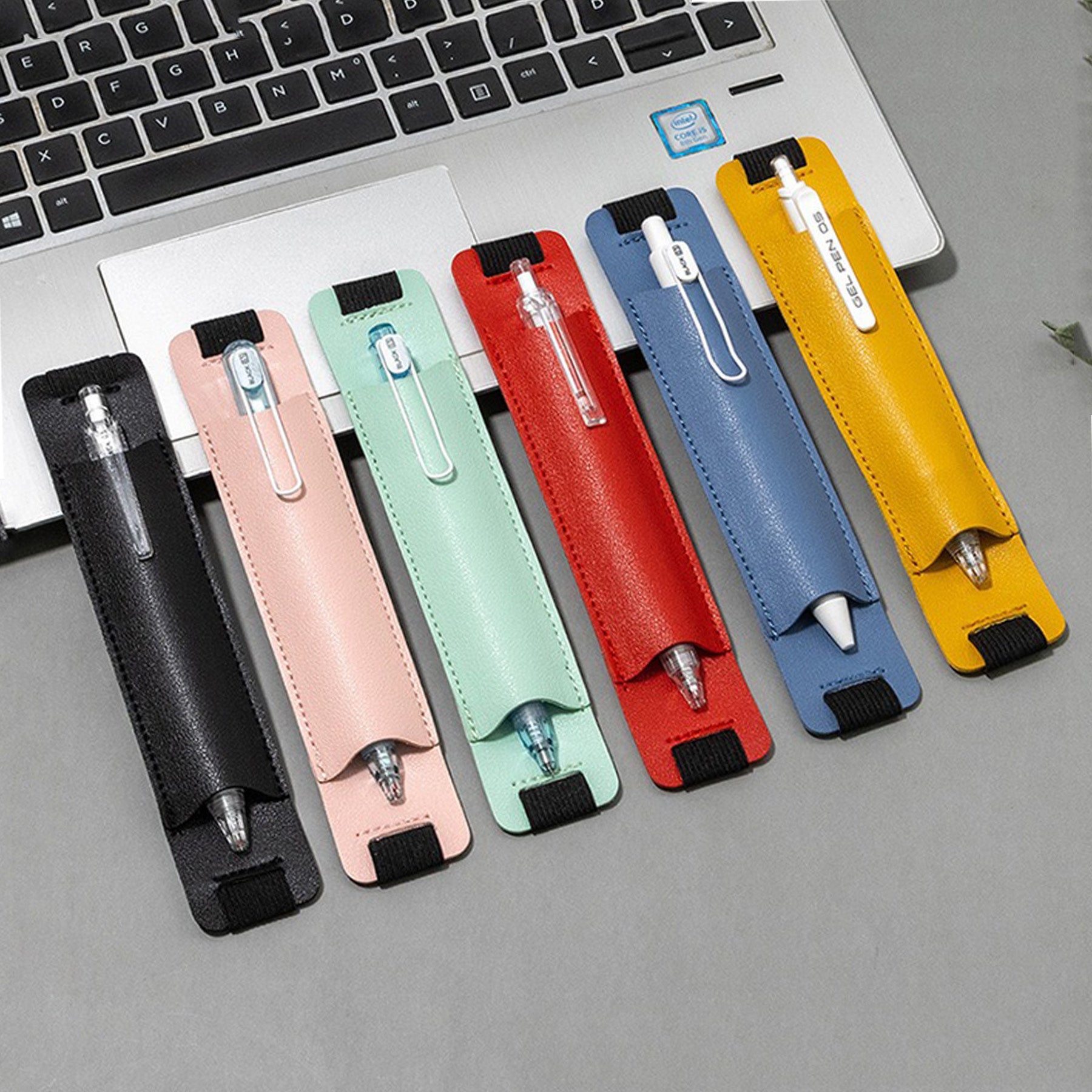 Pu Adjustable Elastic Band Pen Holder