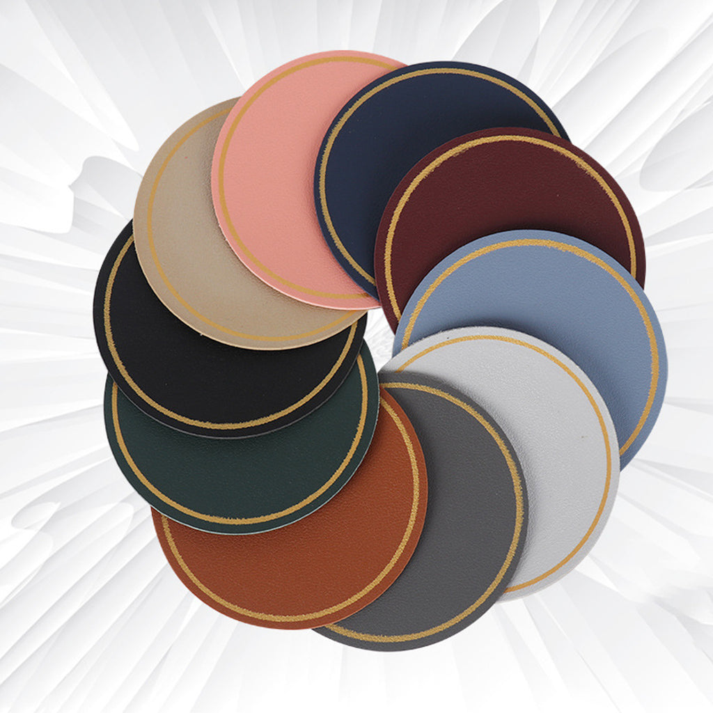 Gold Rim Round Insulated Coffee Coaster