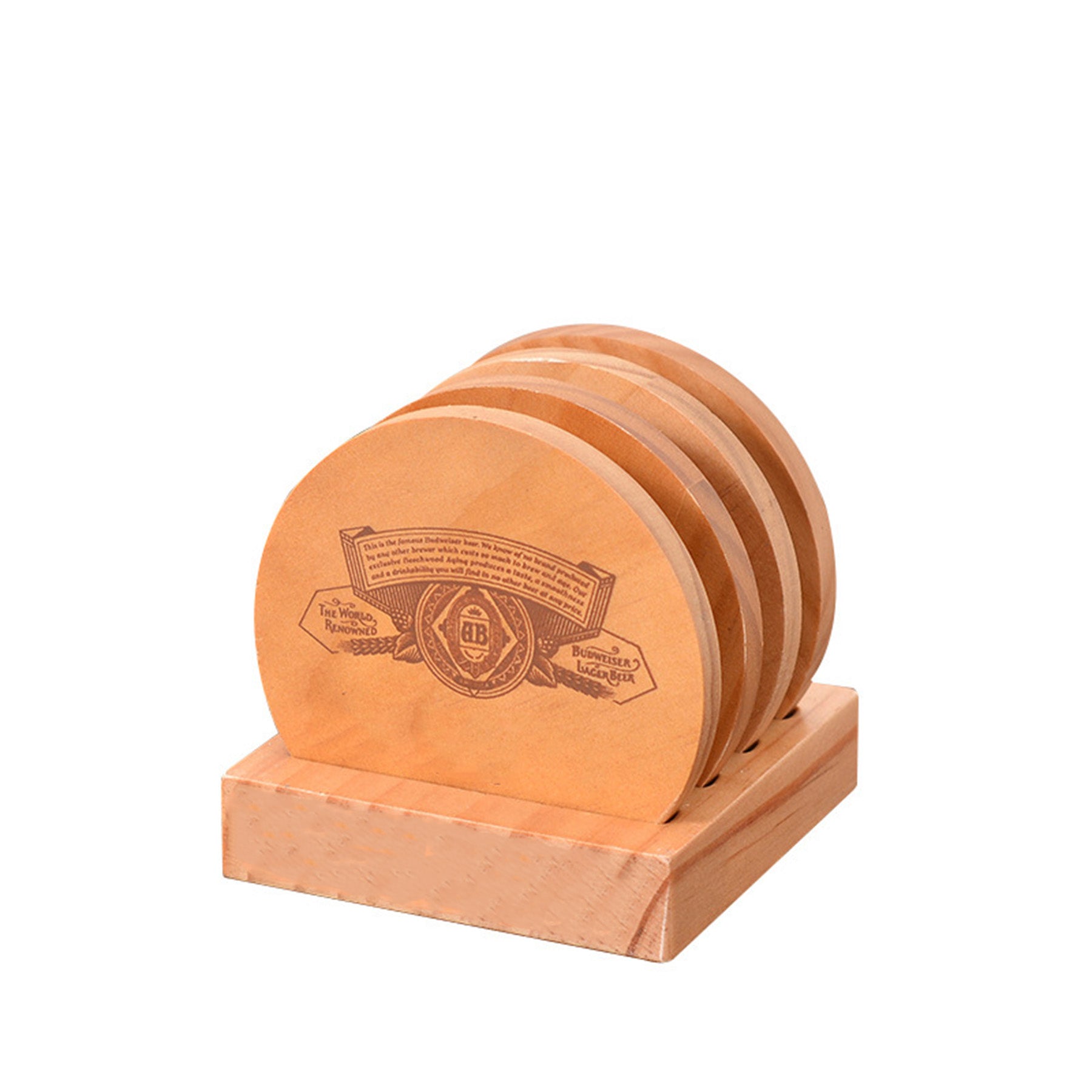 4 Pieces Wooden Round Coaster