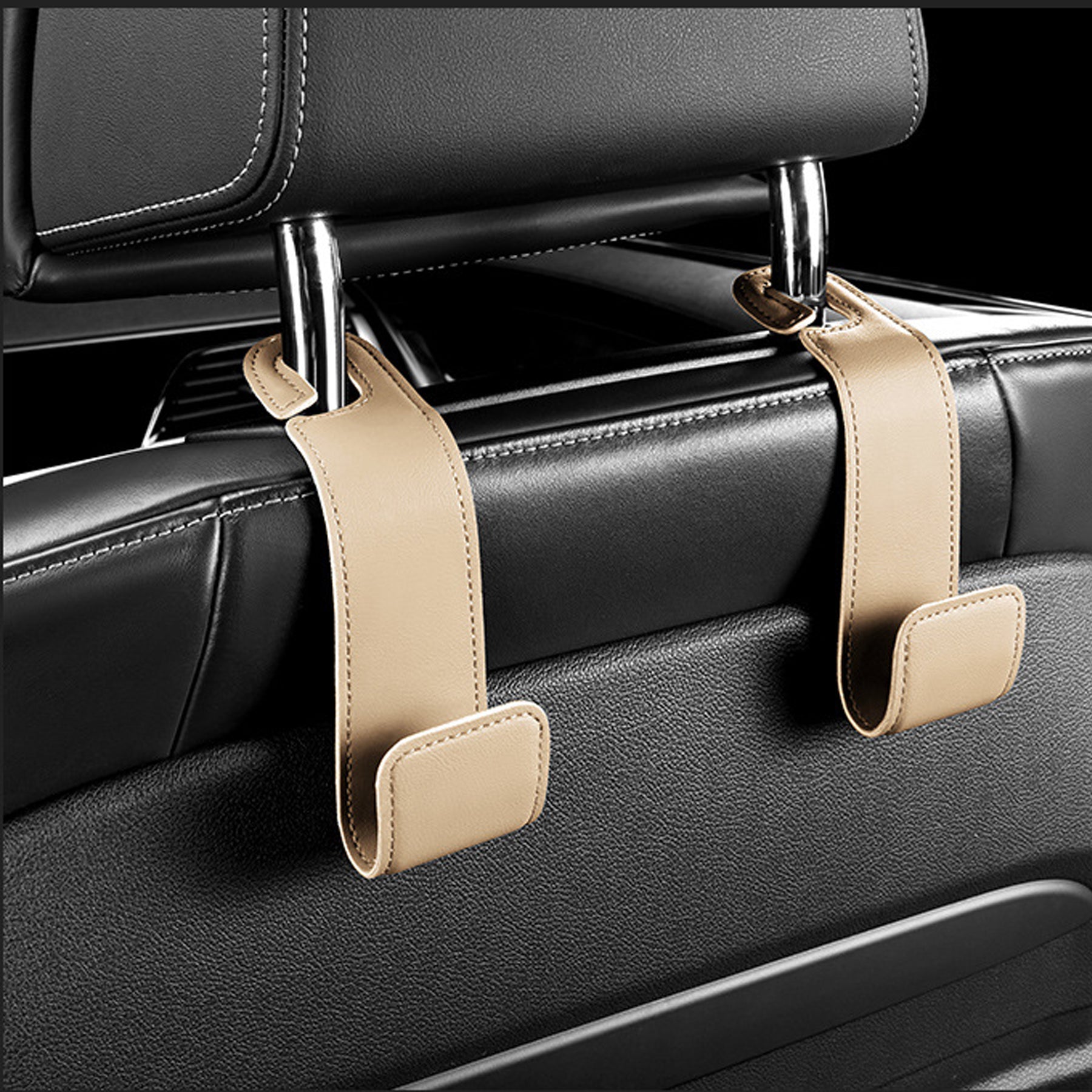 Folding Pu Leather Car Seat Headrest Hook
