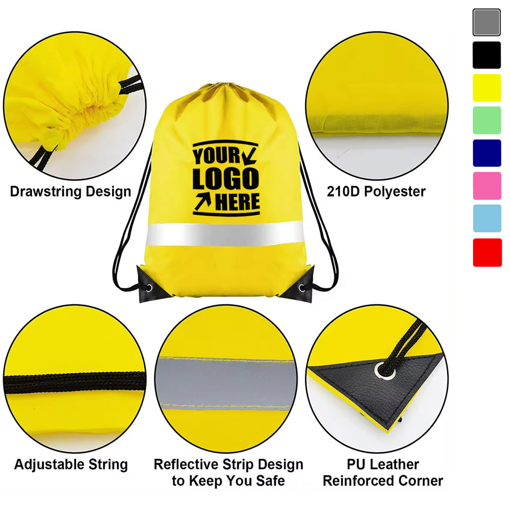 Reflective Drawstring Backpack Bags