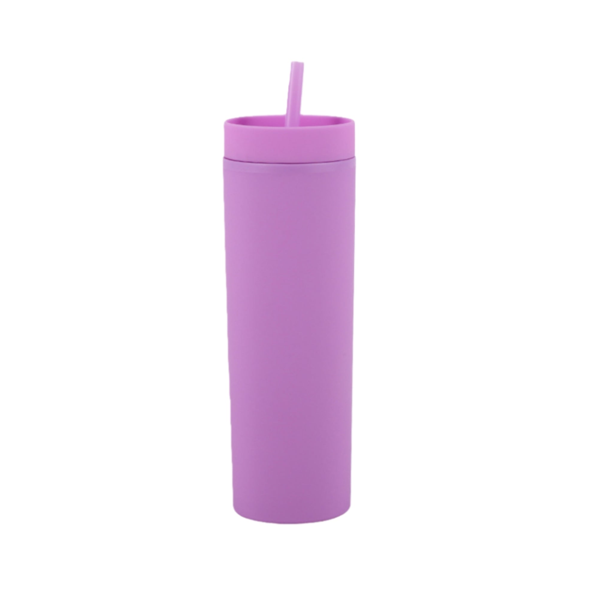 16Oz Double Wall Skinny Tumbler With Straw