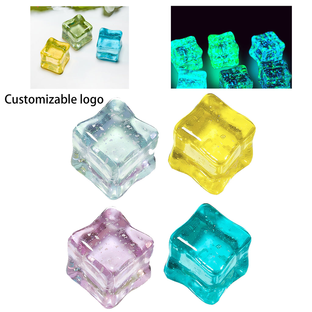 Glowing Glitter Ice Cubes