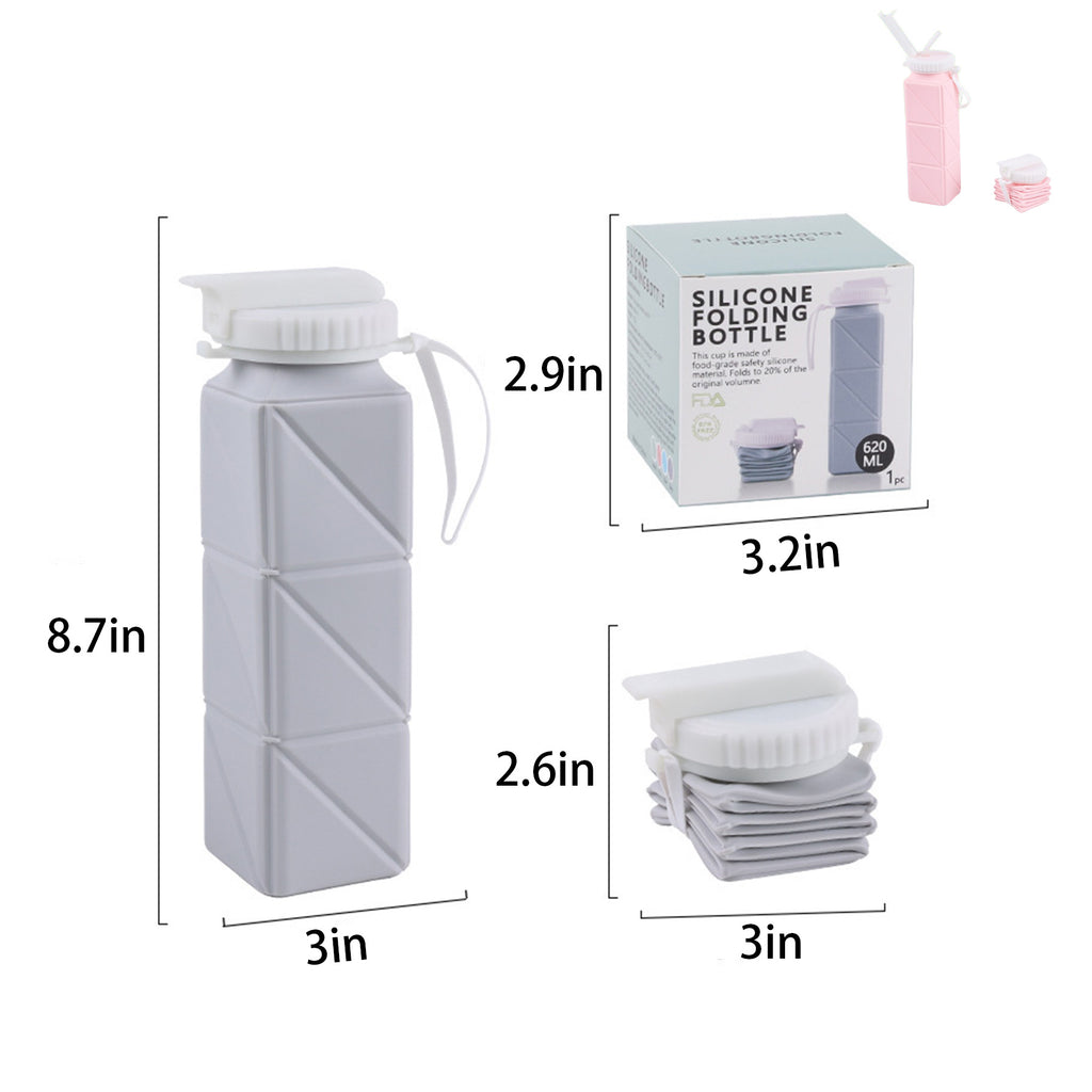 21Oz Silicone Foldable Water Bottle
