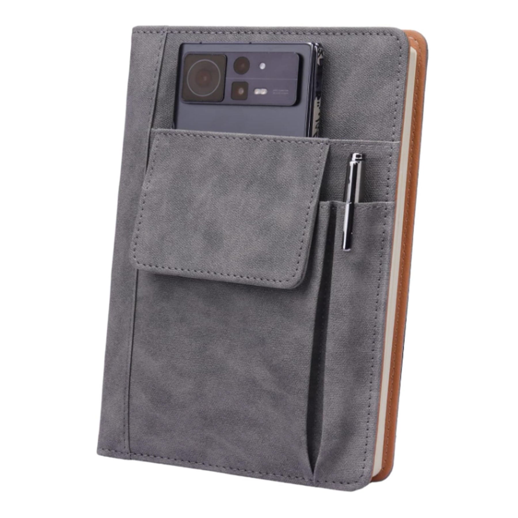 Leather Notebook with Storage Pouch
