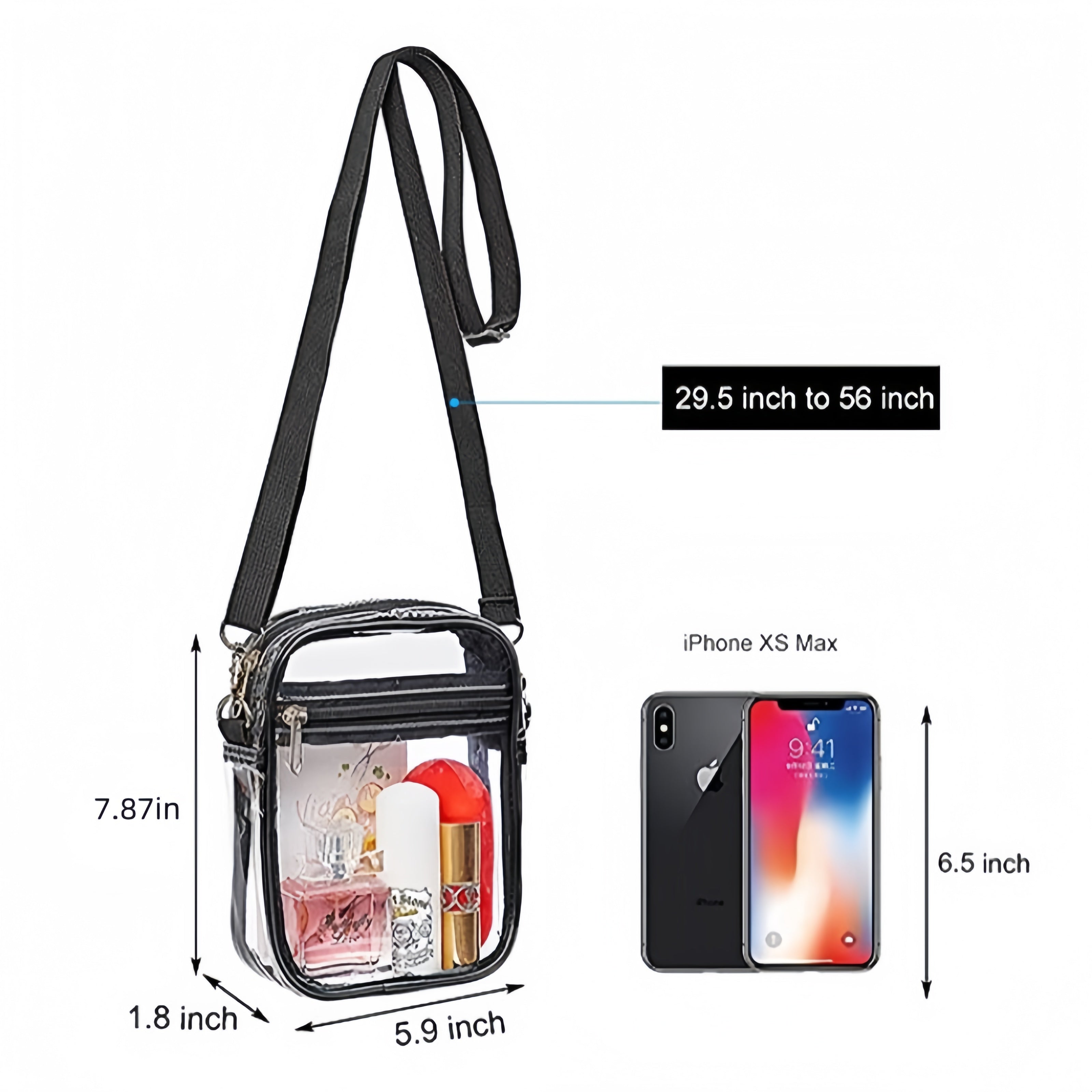 Clear Transparent Pvc Crossbody Stadium Bag