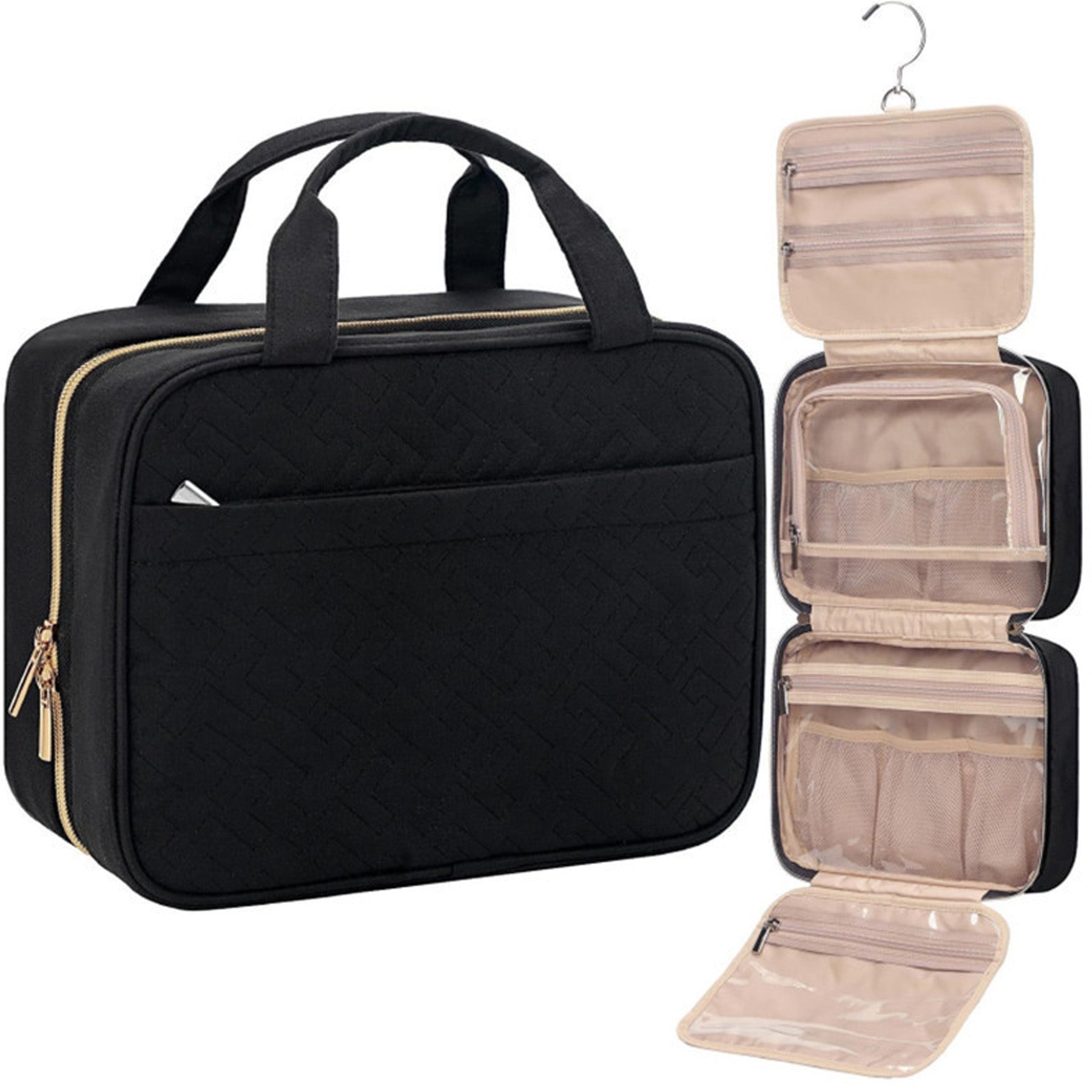 Travel Toiletry Bag with Hanging Hook Waterproof Makeup