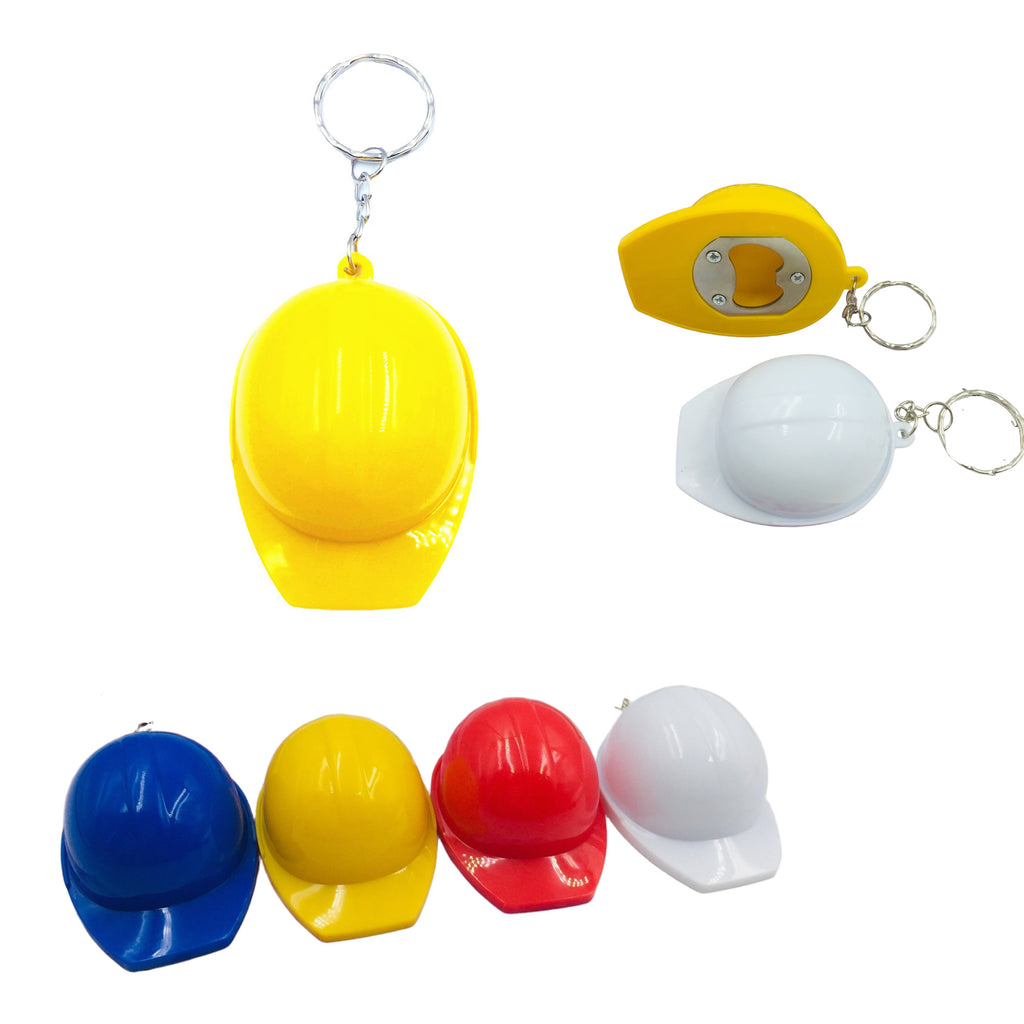 Plastic Hard Hat Beer Opener-Keychain Pendant