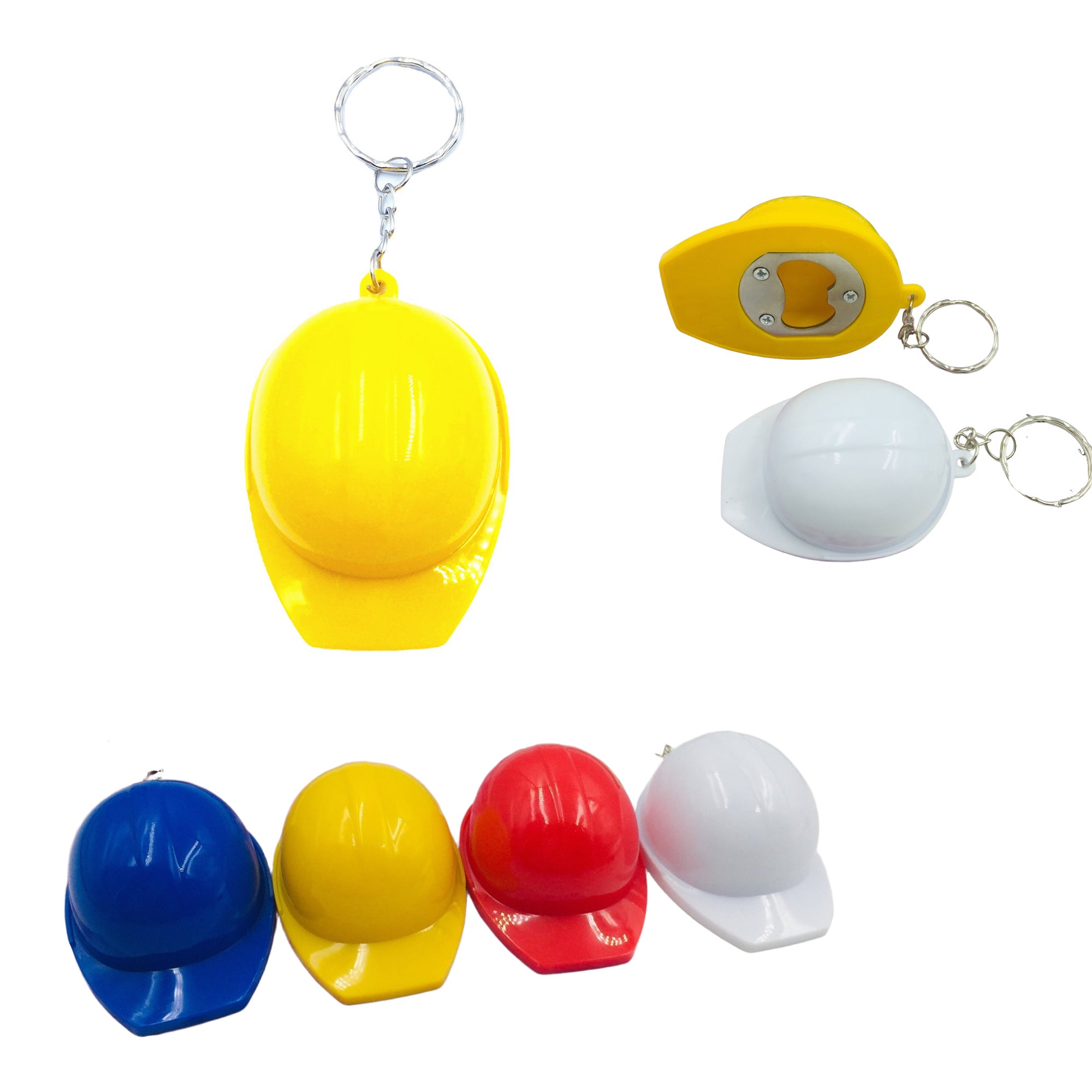 Plastic Hard Hat Beer Opener-Keychain Pendant