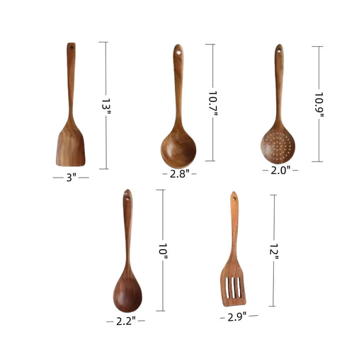 5 Piece Hand Polished Spatula Set