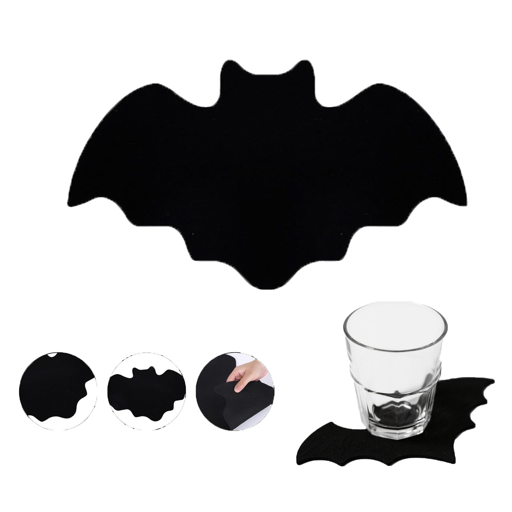 Halloween Bat Shaped Felt Cup Mat